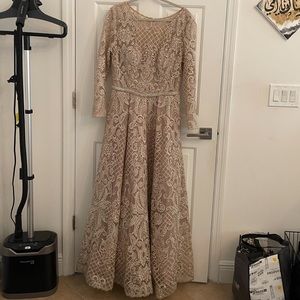 Hijabi friendly modest champagne/beige dress!